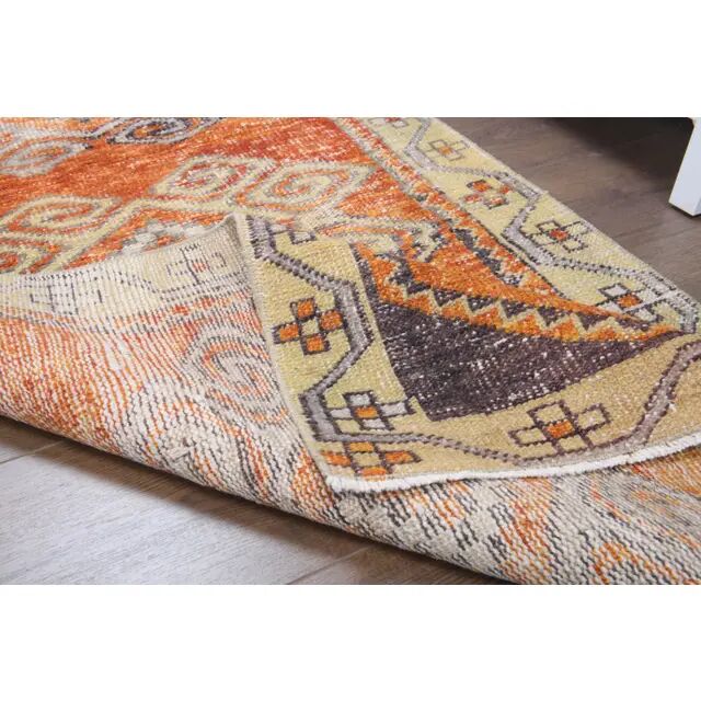 Vintage Turkish Oushak Handmade Wool Runner 83x225