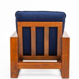 Armchairs in Blue Velvet, 1970s (2 pieces)
