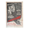 Affiche cinéma américaine "L'Ombre d'un doute" Alfred Hitchcock 69x104cm 50's