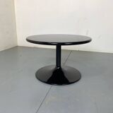 Round Black Side Coffee Table by Pierre Paulin for Artifort, 1970s