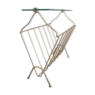 Porte-revues en laiton vintage