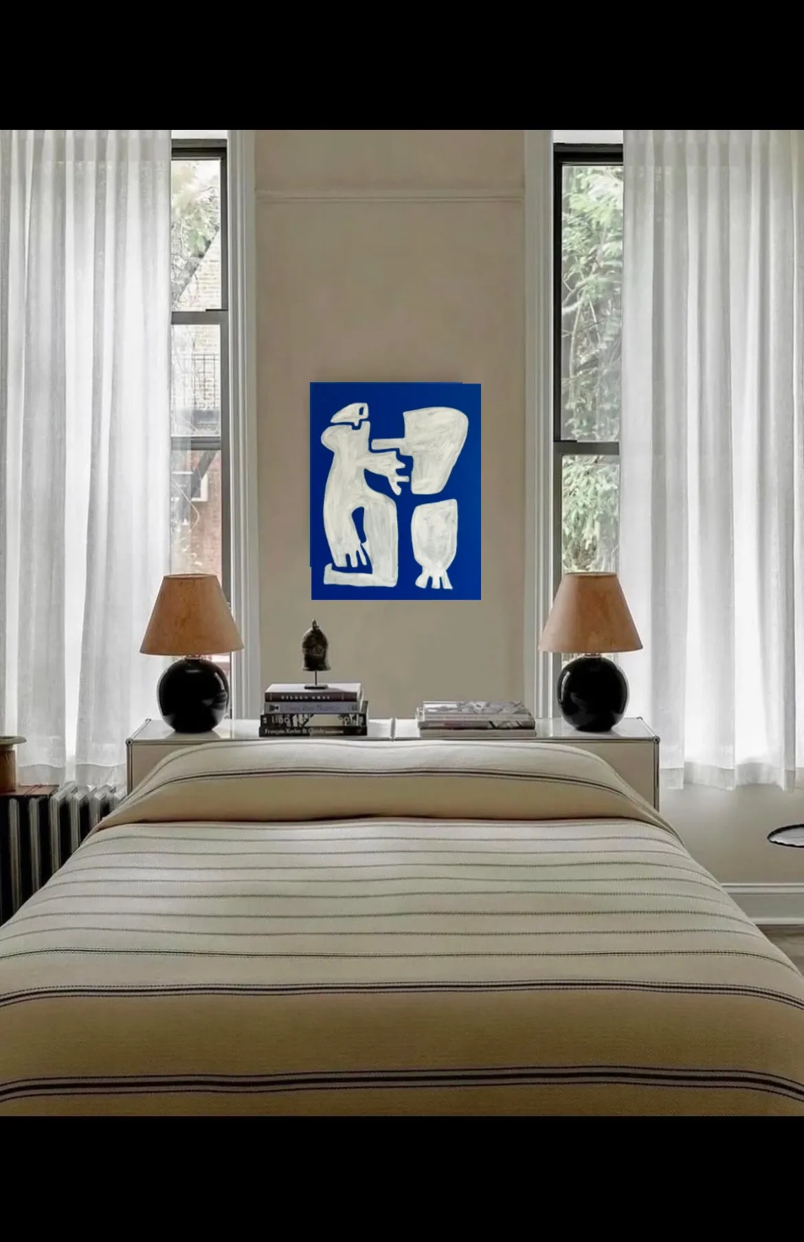 Canvas painting "Happy men" off-white