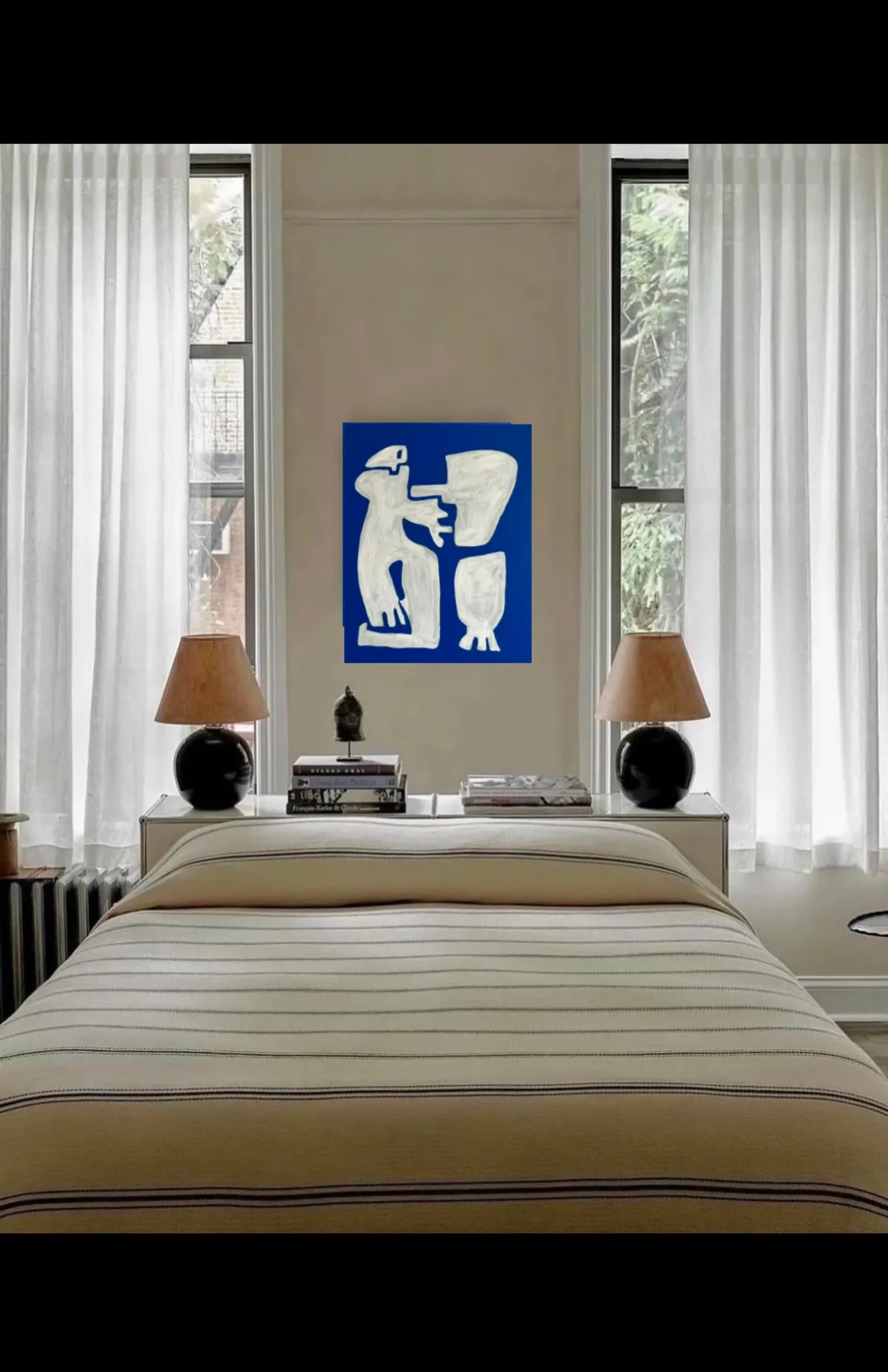 Peinture sur toile "Happy men" off-white