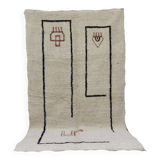 Handmade wool Berber rug 245 X 145 CM