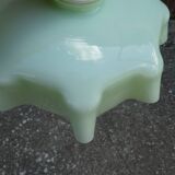 Suspension of old lampshade in opaline mint