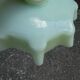 Suspension of old lampshade in opaline mint