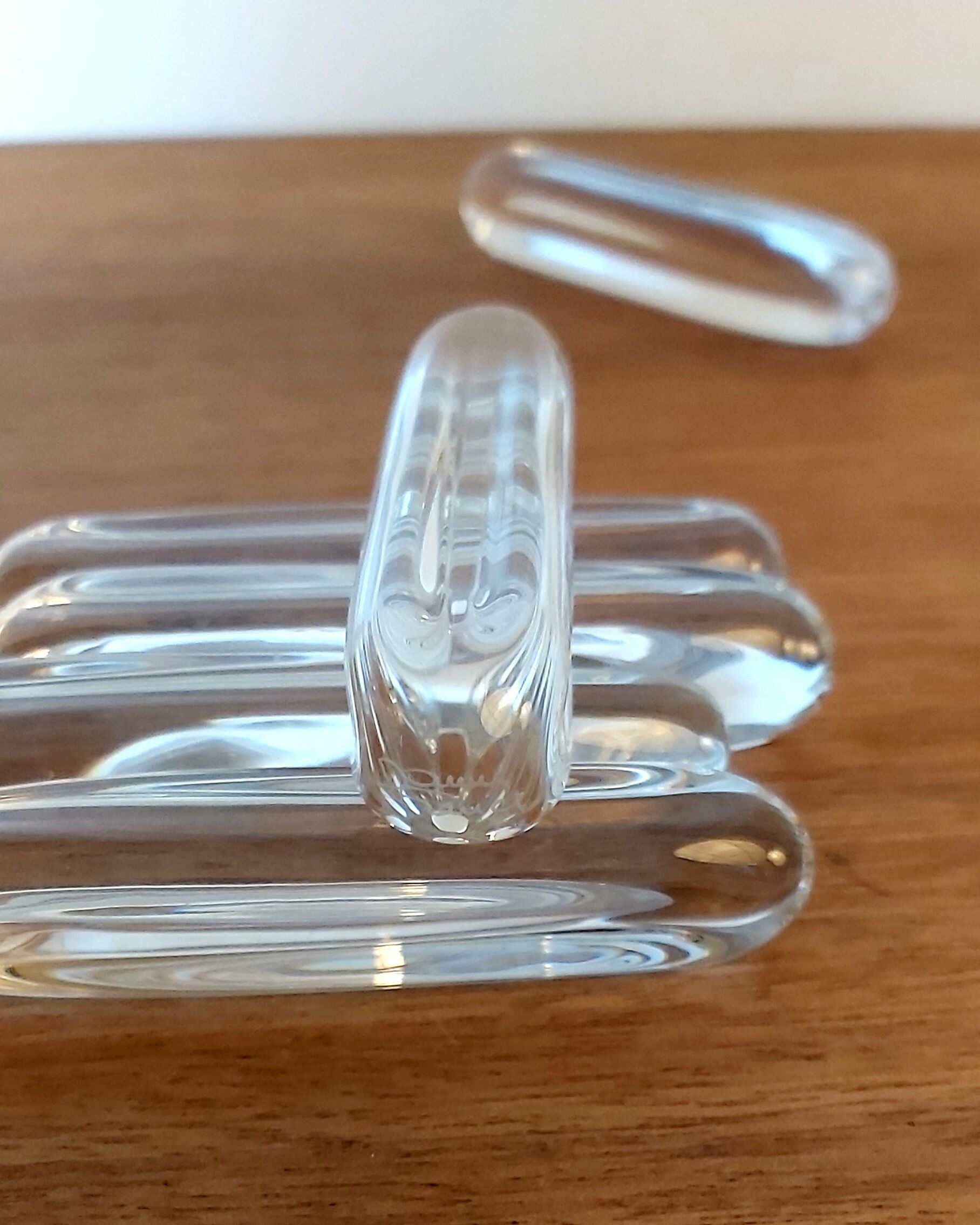 Box 6 crystal knife holders Daum 1960