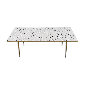 Mosaic and brass coffee table, 1950.