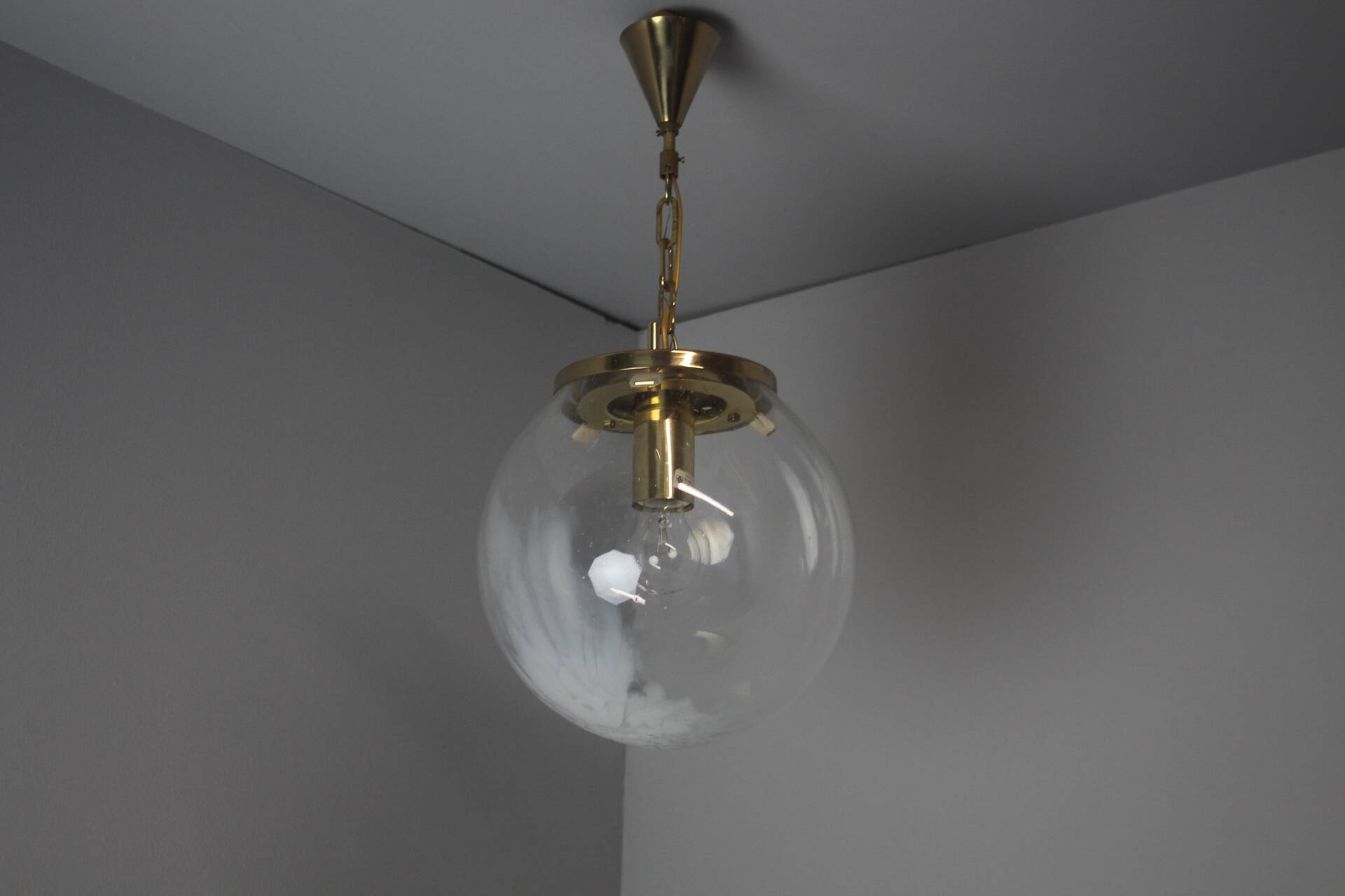 Vintage glass pendant light, Kamenický Šenov, 1970s.