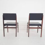 Set of 2 Topform dining chairs in black faux leather, The Netherlands 1950'