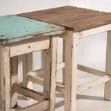 Antique low side tables (circa 1920). 2-piece set