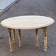 Renovated round extendable dining table with flaps, 6 extensions, 300cm.