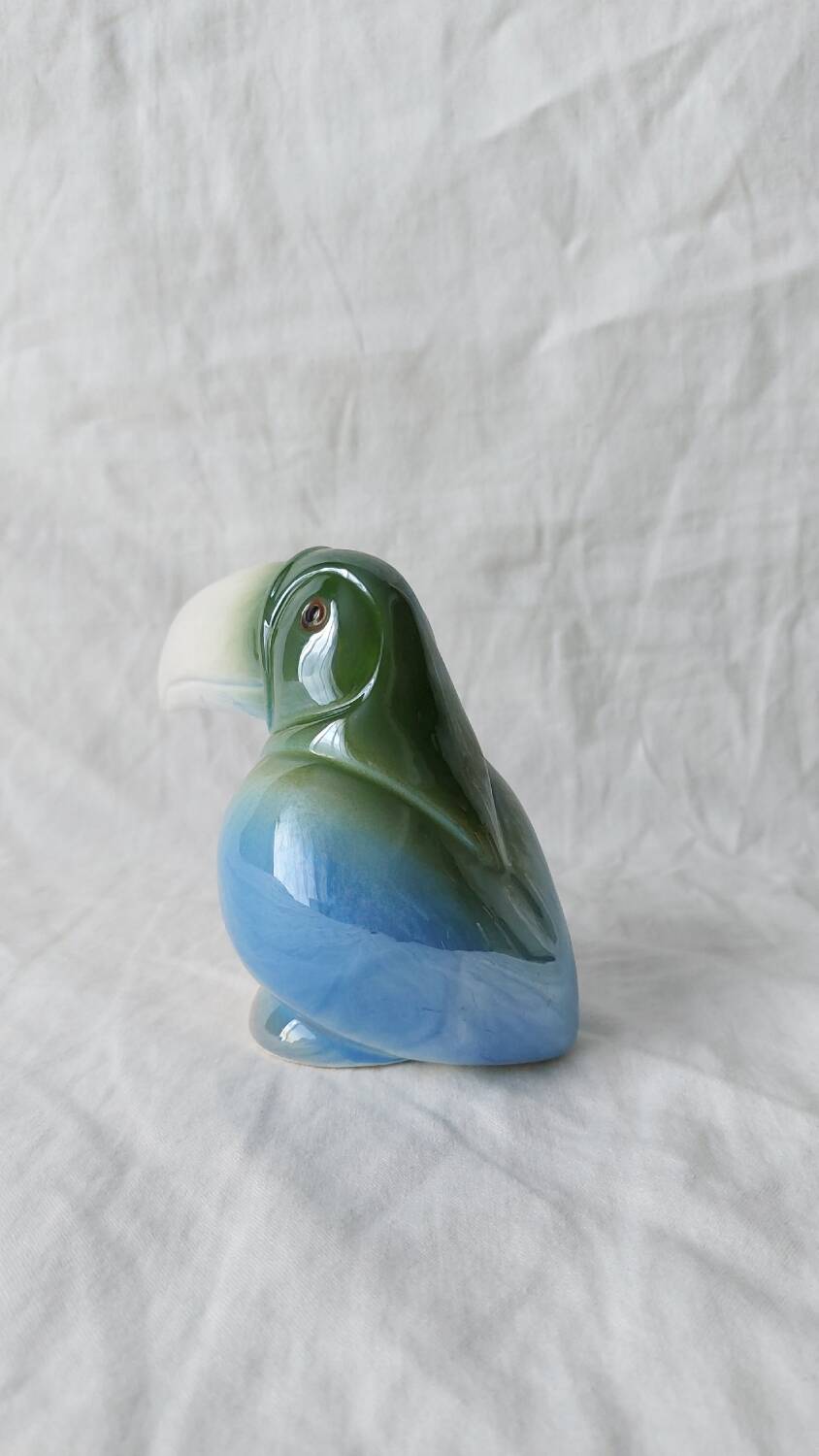 Ceramic Toucan Pastel Iridescent Enamel Decoration