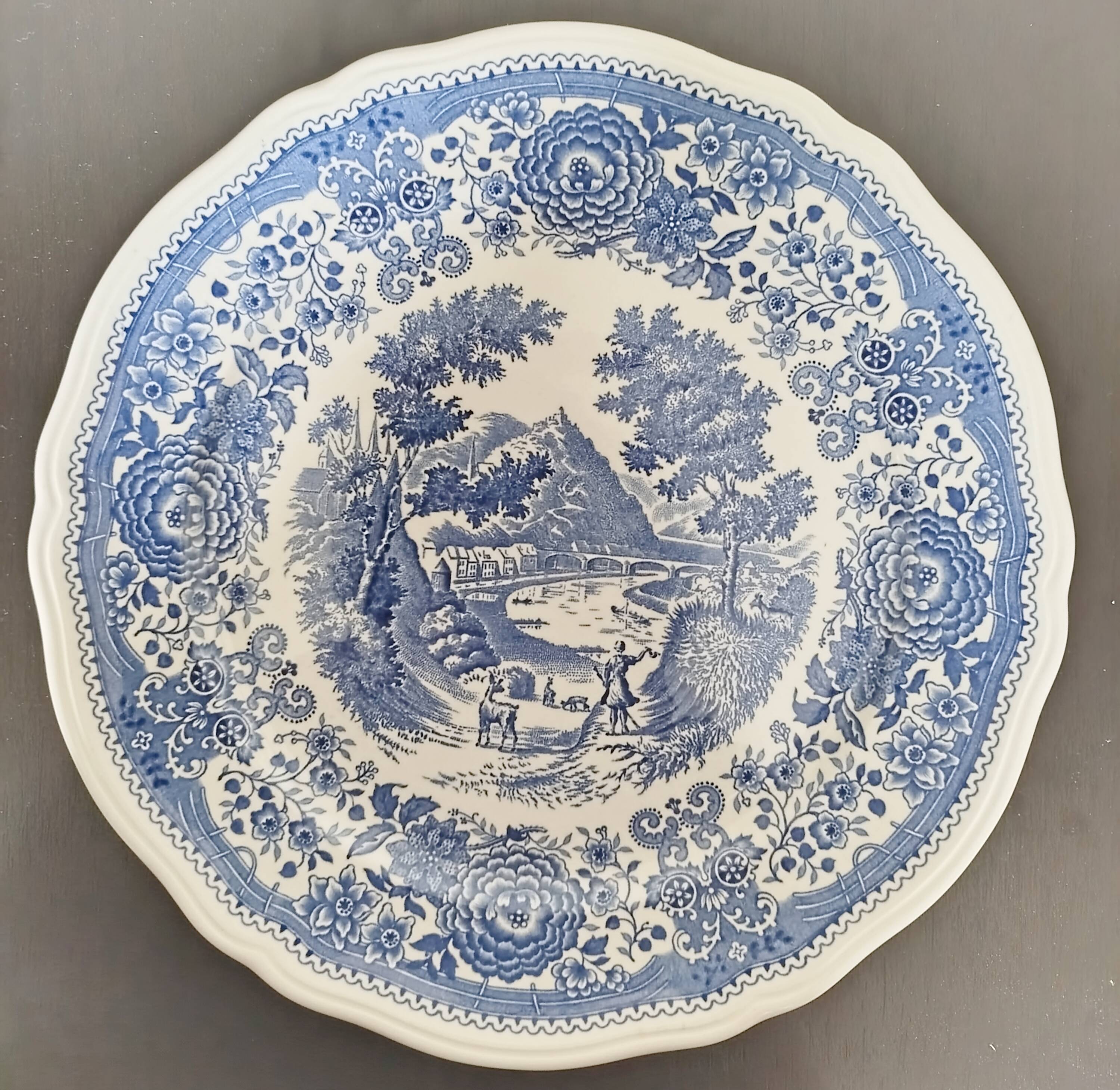 Blue flat plates Villeroy & Boch Burgenland edition