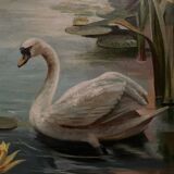 Oil on cardboard by Marie Murier 1940 naturalist decor mid-20th century