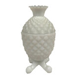 Boite en opaline blanche, forme ananas