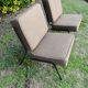 Paire de chauffeuses fauteuils en tissu marron