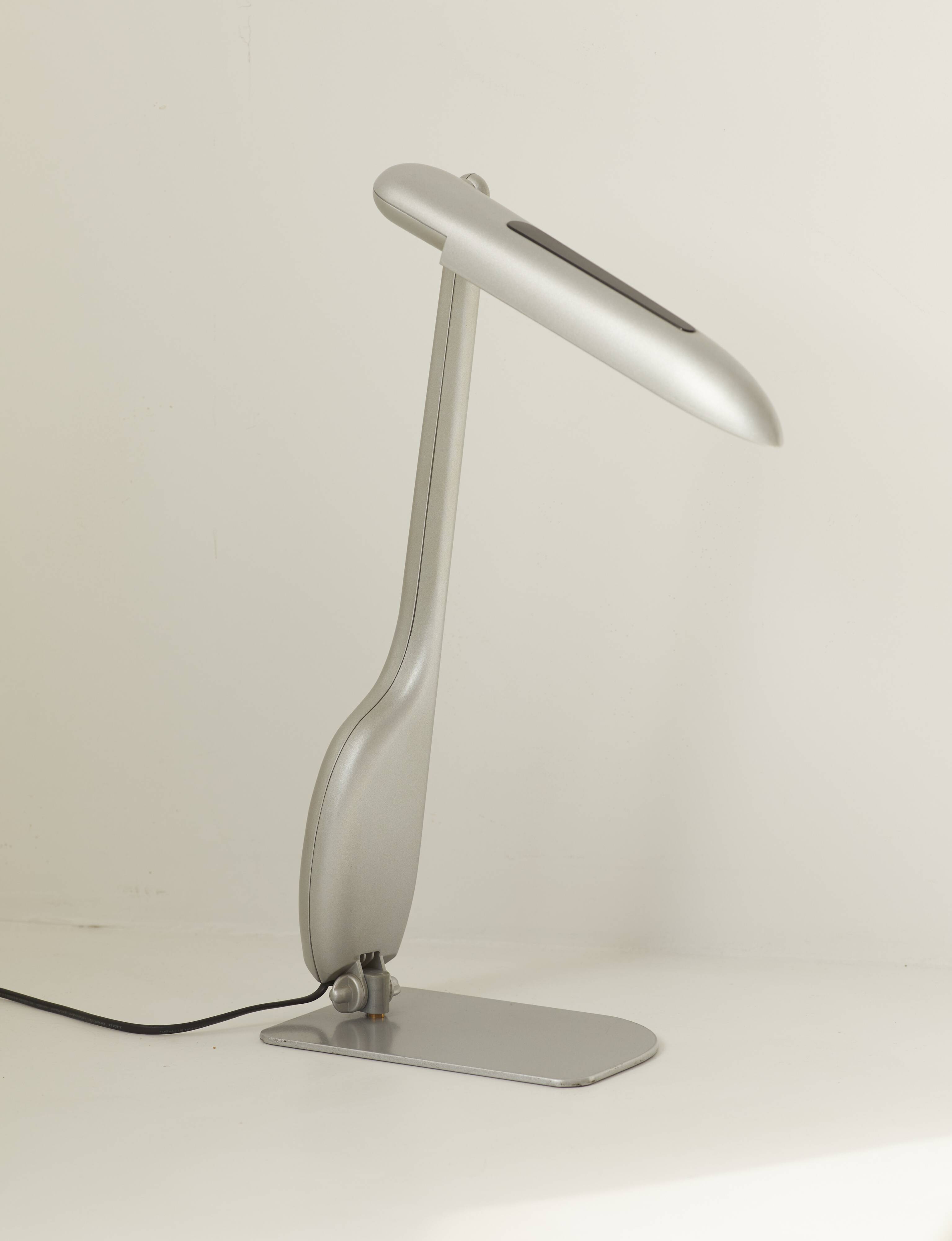Post-modern gray lamp design Philippe Michel vintage Circa 1980