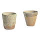 Set of 2 cups in Indonesian ceramic (brown & speckled glazed matte)