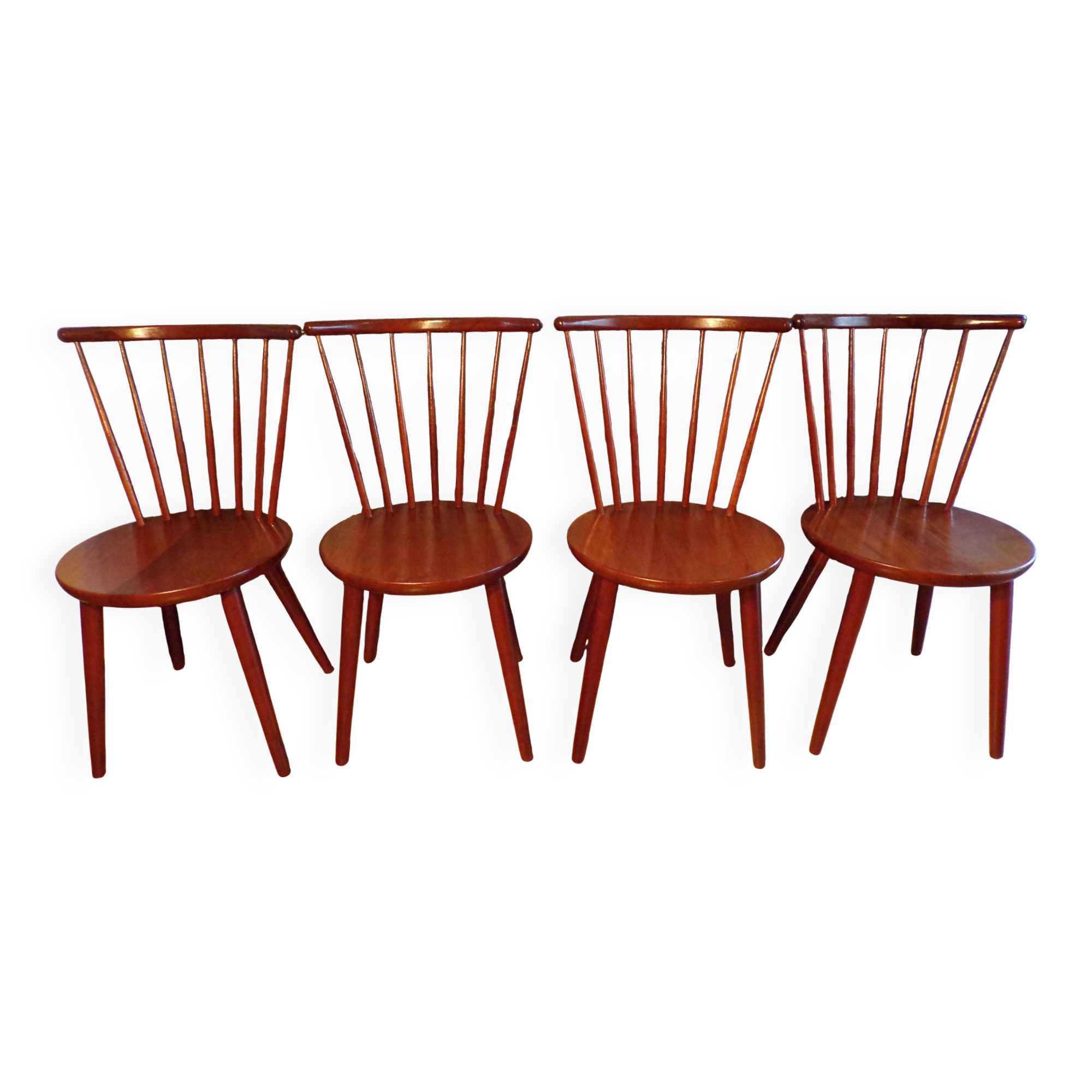Set of 4 Scandinavian teak chairs.
