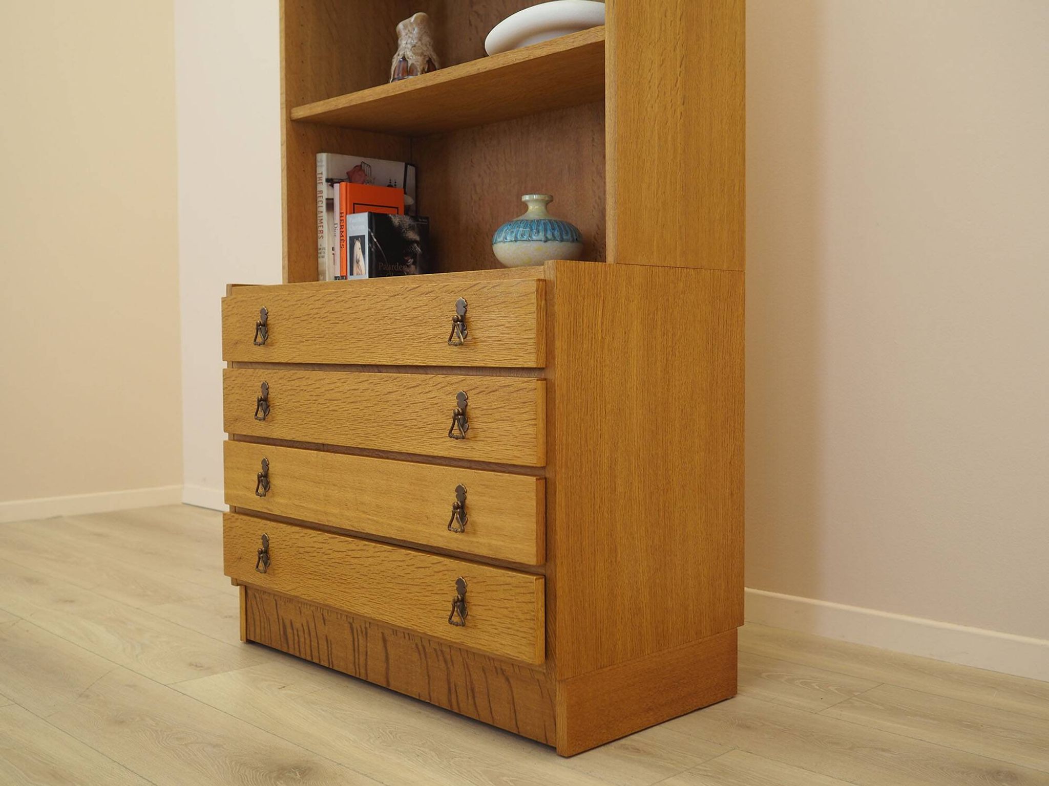 Danish Oak Bookcase with Drawers, 1960s