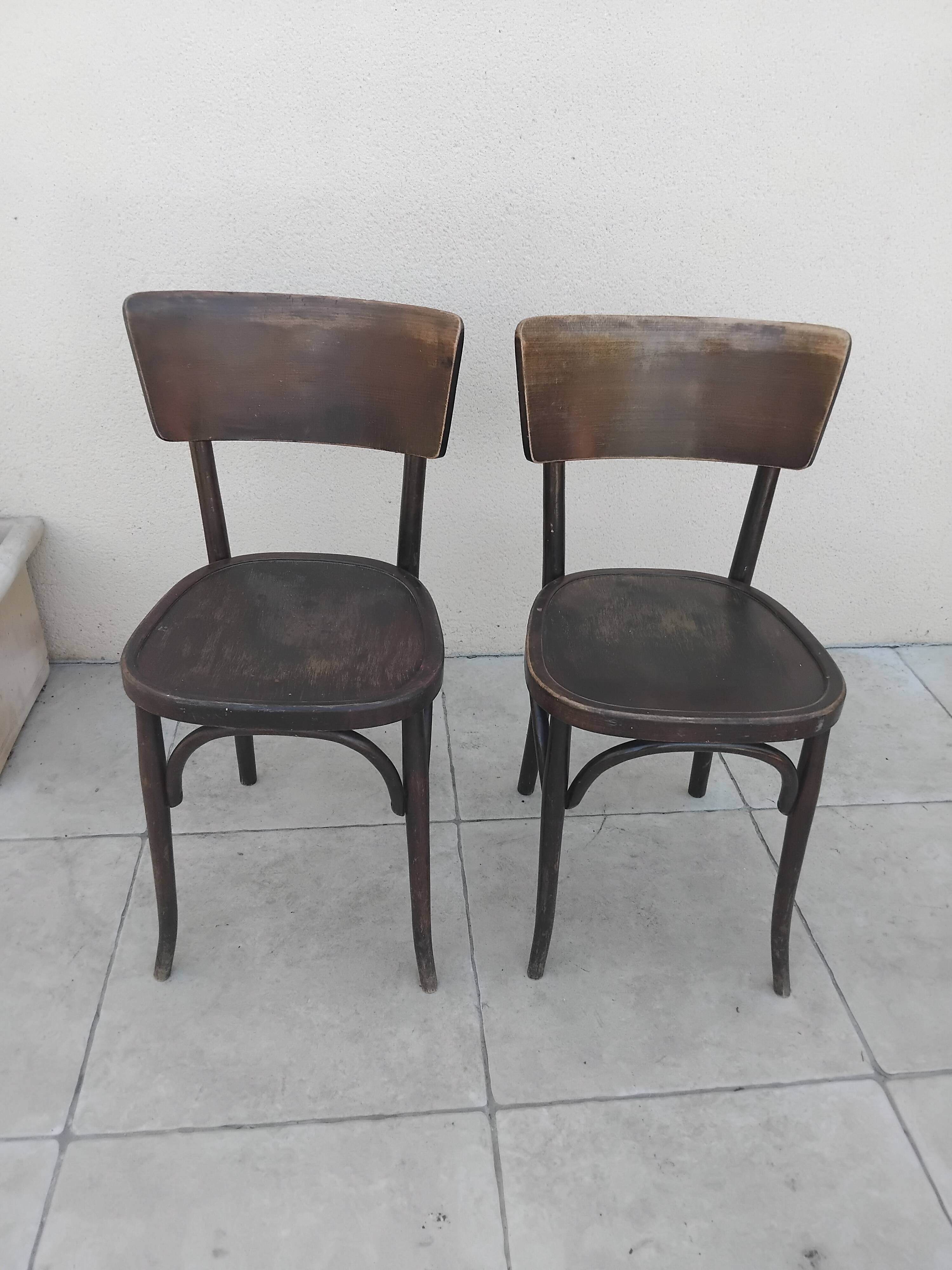 2 chaises de bistrot EM JEAN PROUVE vintage année 50