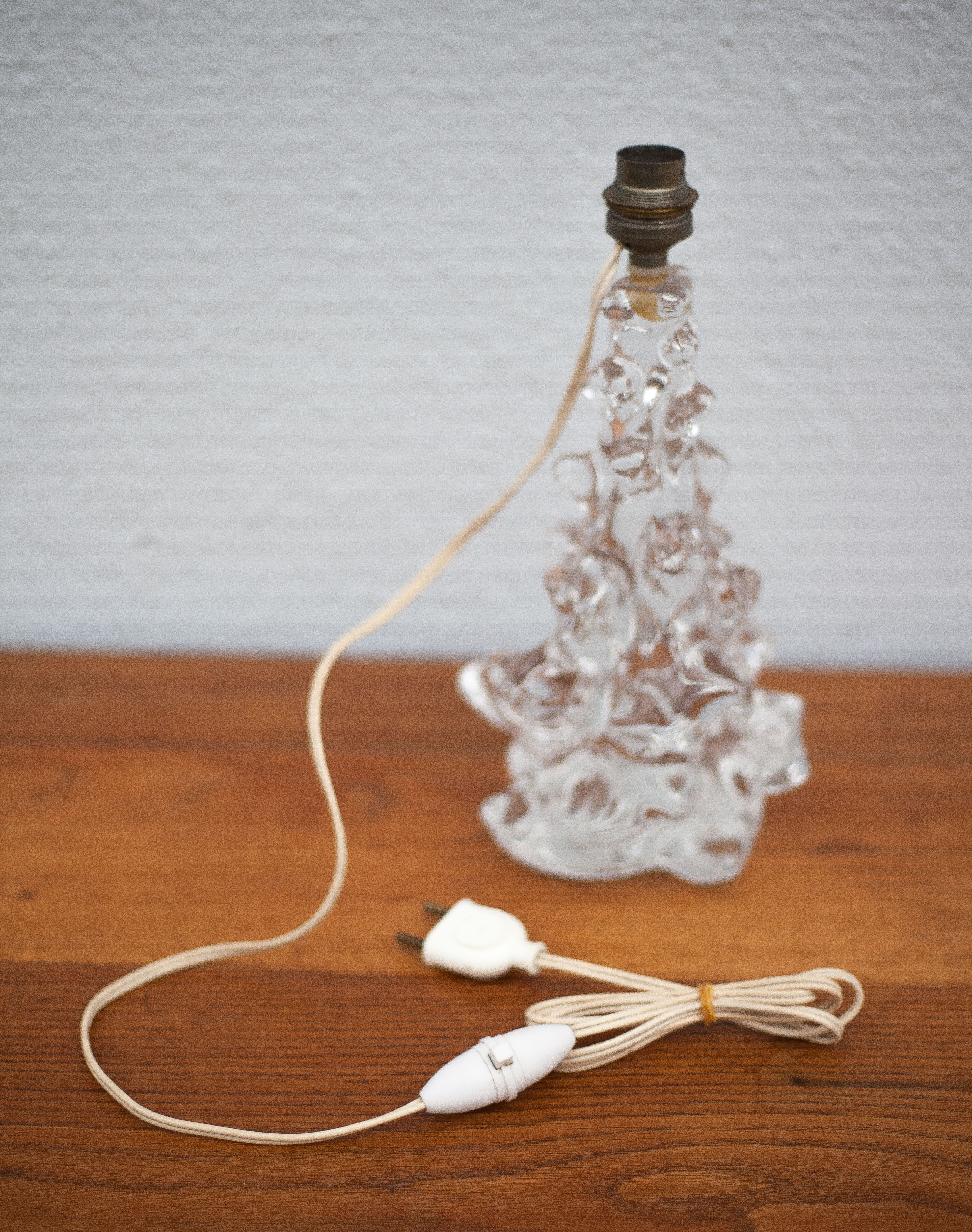 Lampe cristal vintage, pied de lampe, lampe de chevet, lampe à poser cristal schneider,60's