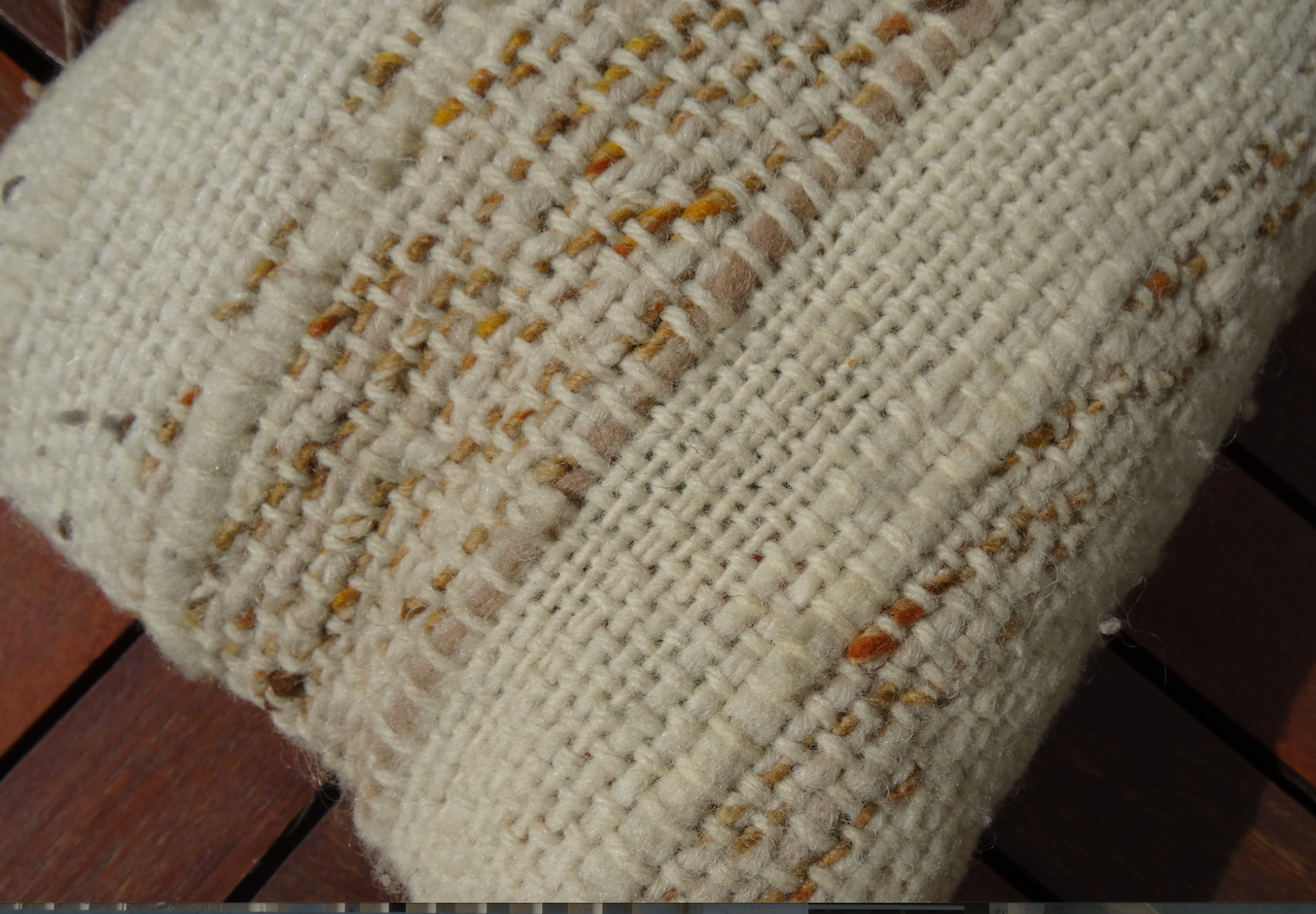 Coussin long laine naturelle 50x20cm