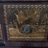 Commode Transition en placage de bois de rose et amarante XIX siècle