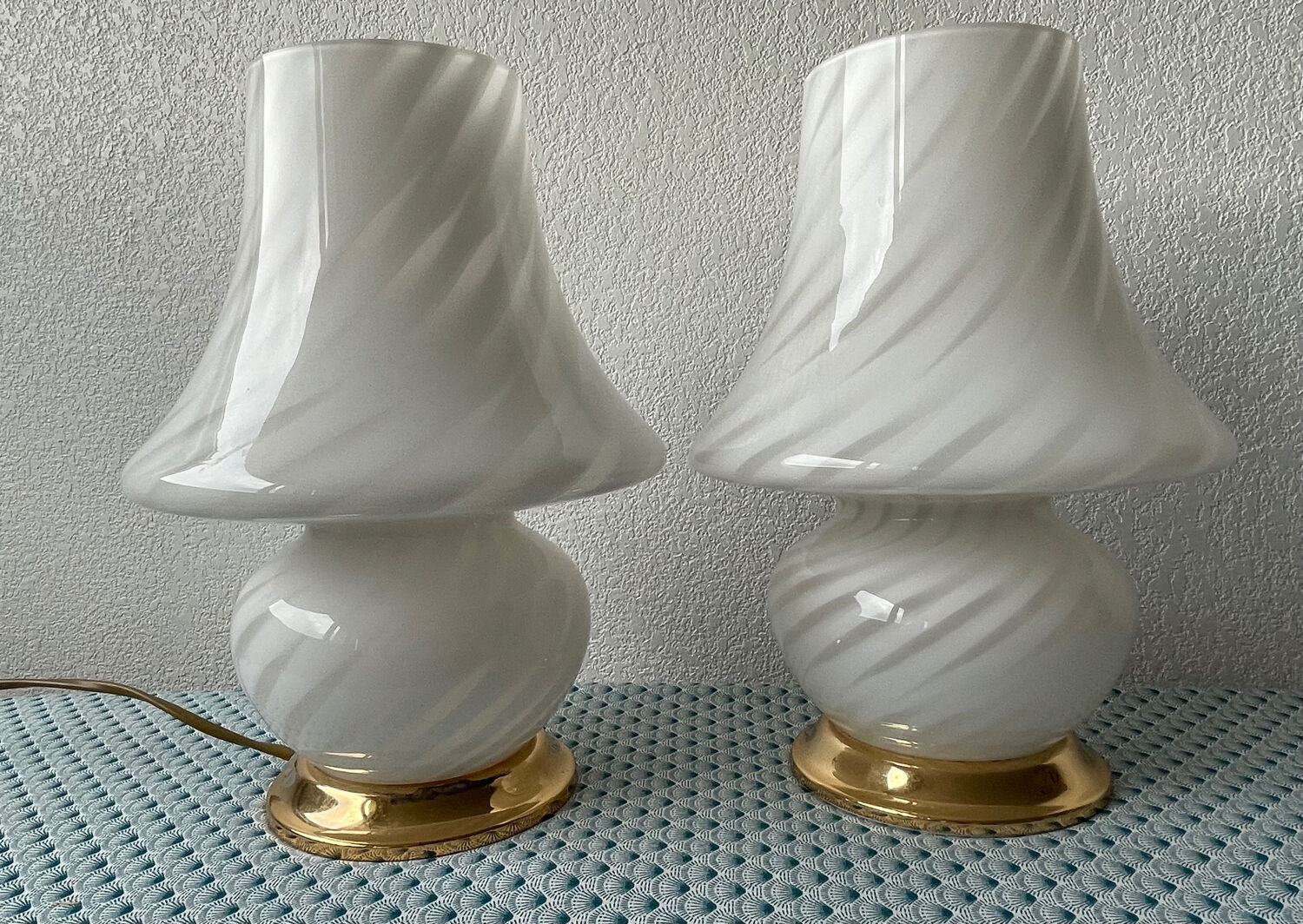 Paire de lampes champignon Murano
