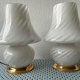 Paire de lampes champignon Murano