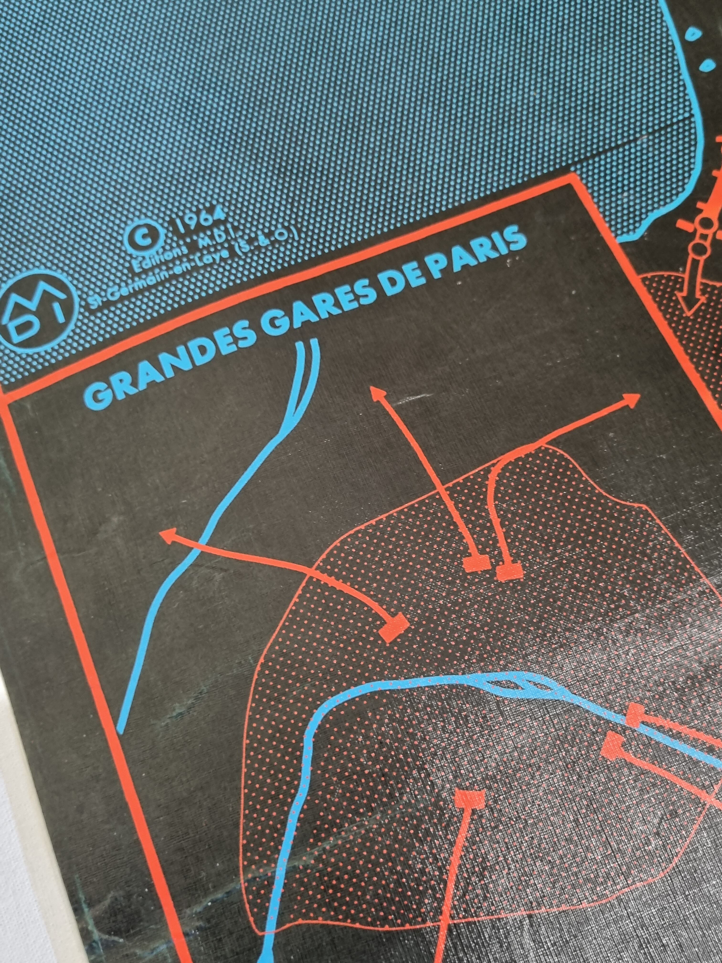 Pedagogical map MDI, 1964, reversible, "The railways"