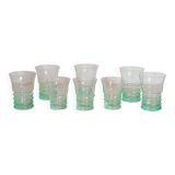 Set of 8 green glasses