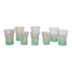 Set of 8 green glasses