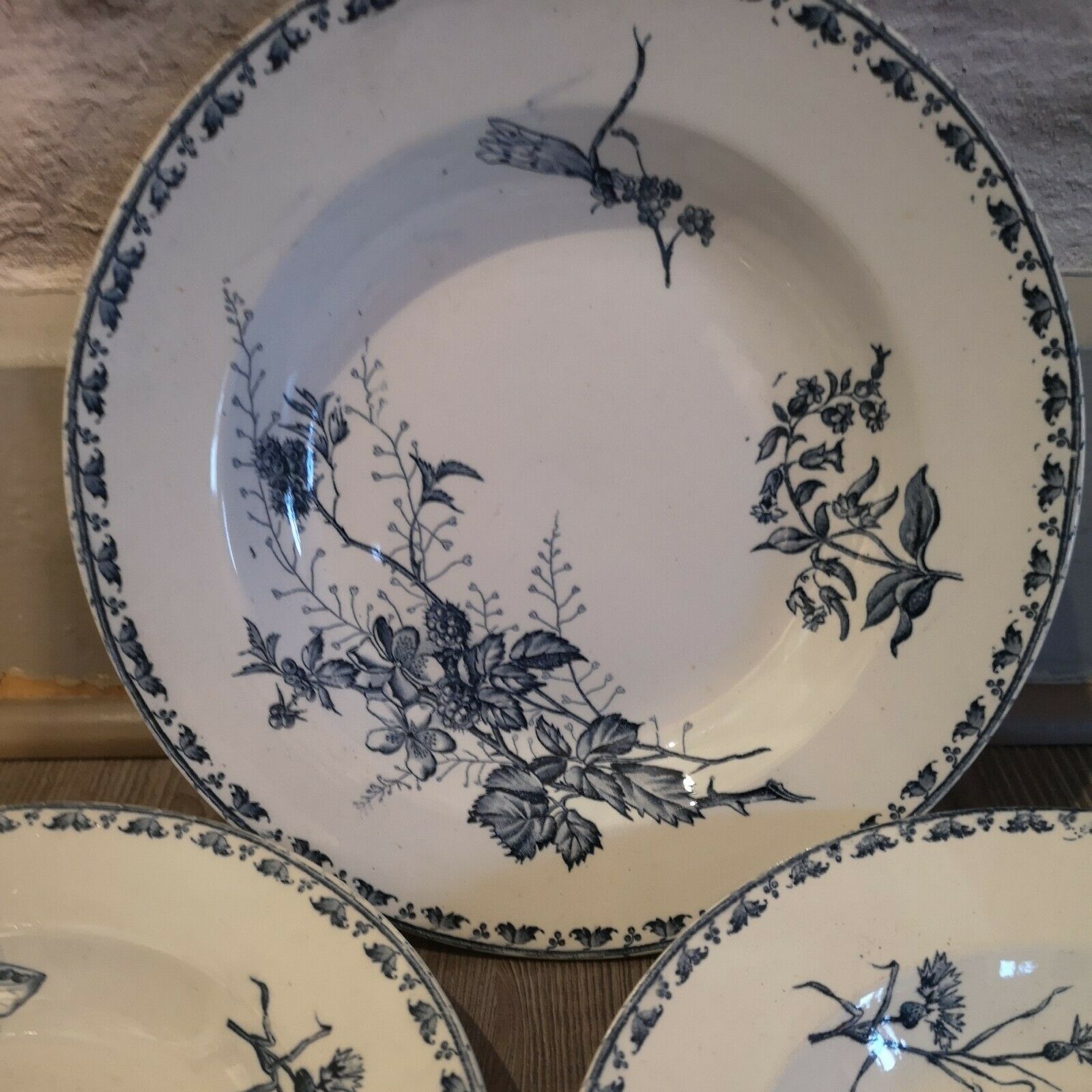 Series 6 hollow plates Sarreguemines model Carmen