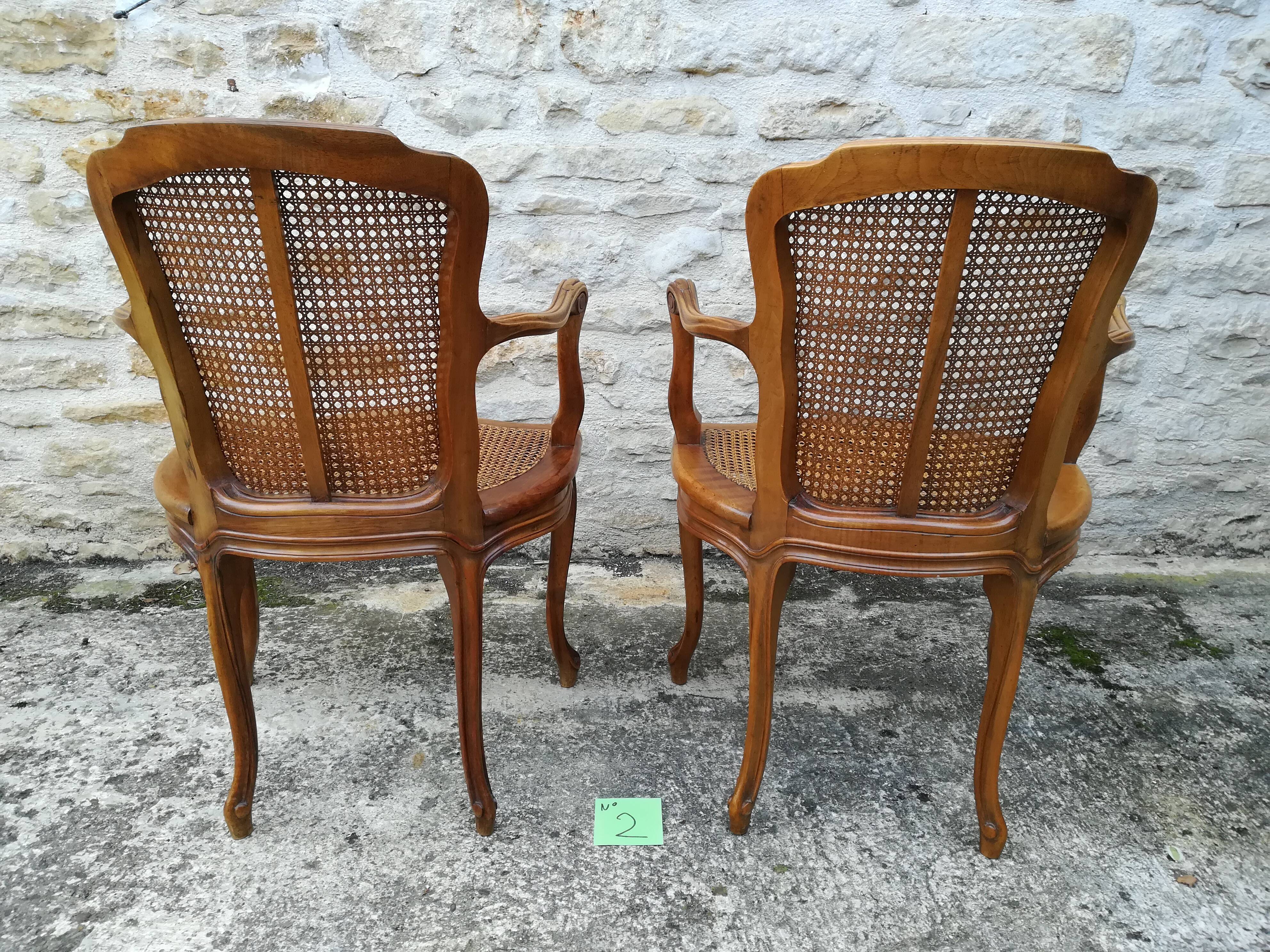Louis xv style canne chairs