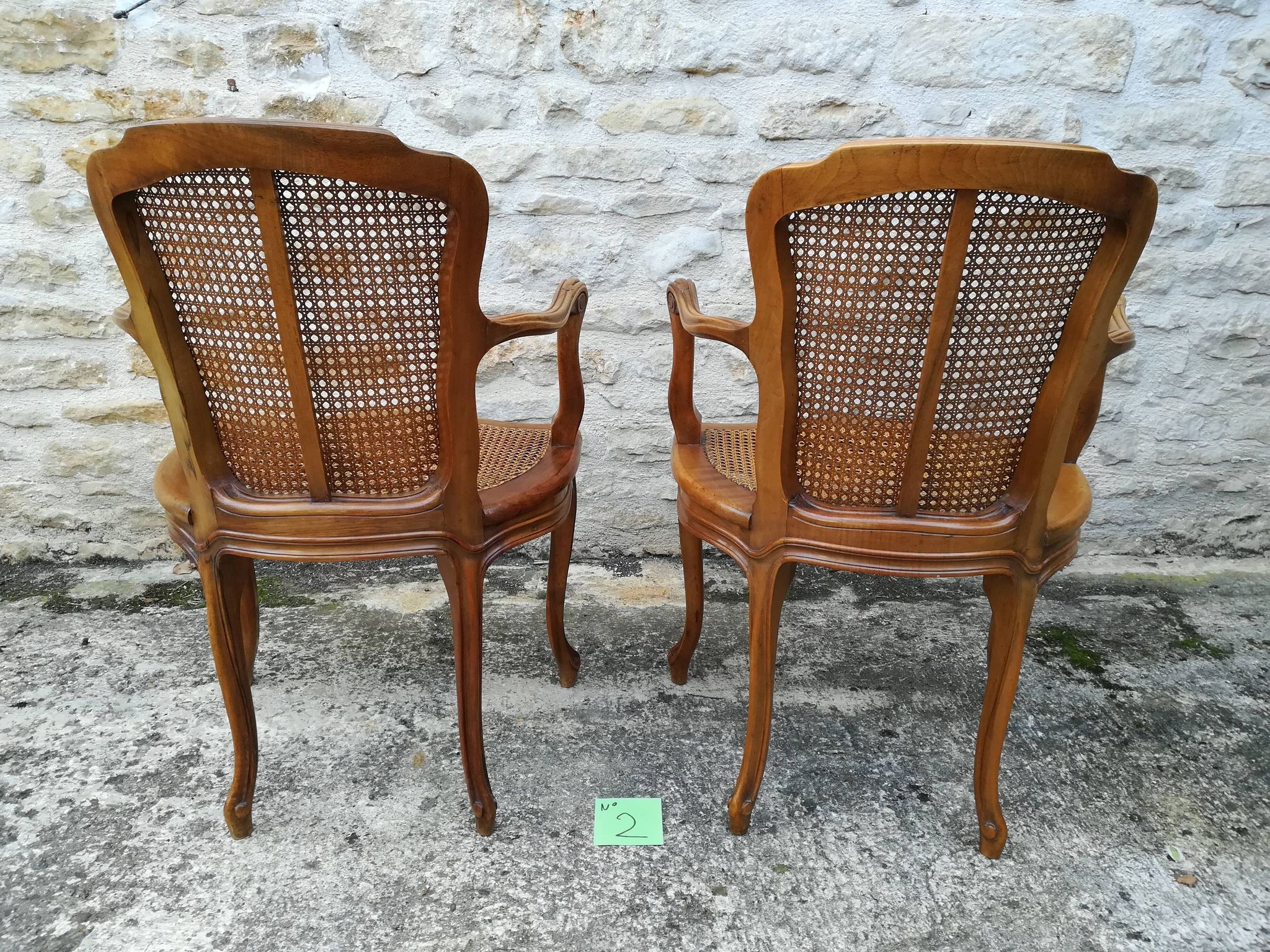 Caned armchairs in Louis XV style