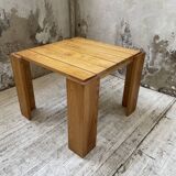 Square pine coffee table from the 70s revival