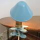 Blue aluminum mushroom clip lamp from the 50s and 60s