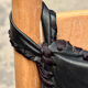 Scandinavian wooden and leather rocking chair