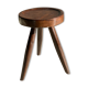 Brown solid wood stool seated circular dug