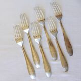 6 fourchettes Apollo en métal argenté poinçonnées 2106245