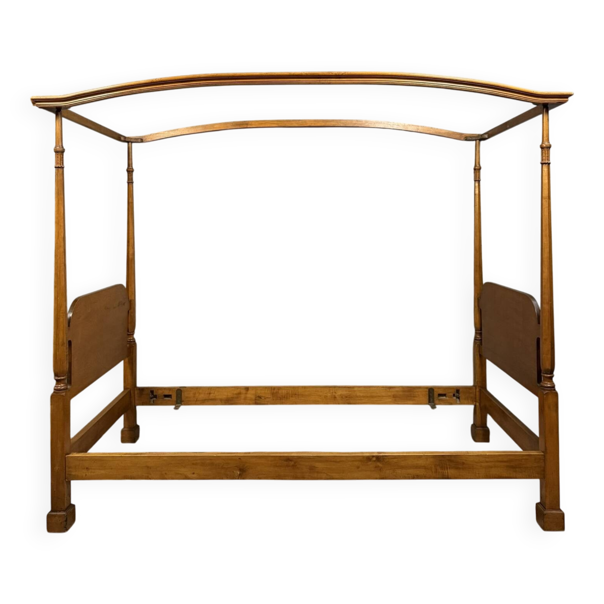 Solid wood four-poster bed