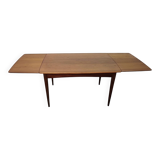 Mid century teak extendable dining table with curved top, Denmark 1960s