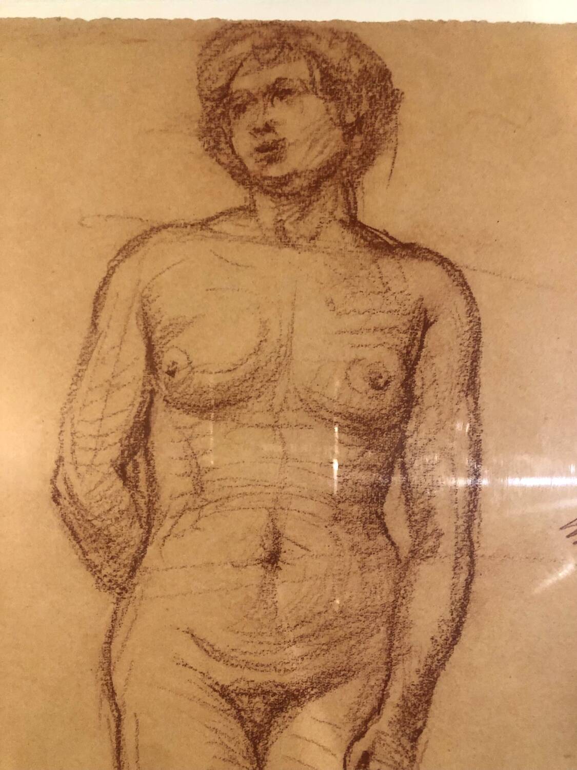 Nude academic sanguine woman, original signed work