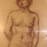 Nude academic sanguine woman, original signed work