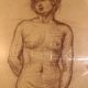 Nude academic sanguine woman, original signed work
