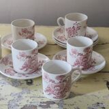Vintage Coffee Set - 6 Cups and 6 Saucers - Crown Devon Brand