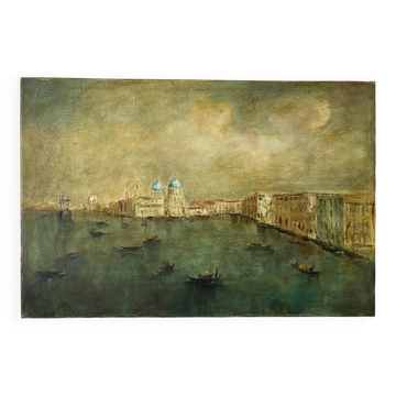 Vue de Venise, huile sur toile signé