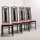 Giorgetti Italian Design High Back Dining Chairs with Pink Upholstery 1980s